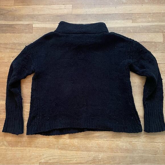 Catherine Malandrino black long sleeve sweater distressed b24 - Picture 4 of 4
